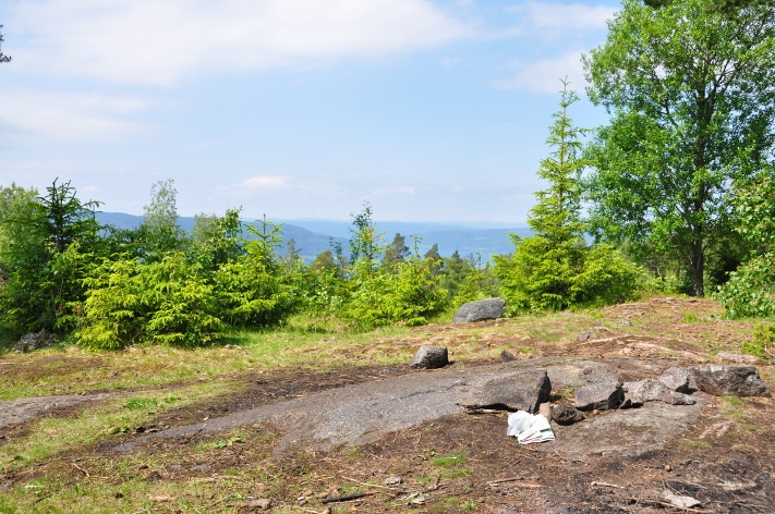 På toppen av vulkanen. Slik ser det ut i dag, med utsikt over Randsfjorden og forkastningen som begrenser Oslofeltet i vest, men for 300 millioner år siden var det betydelig varmere. Foto: Halfdan Carstens