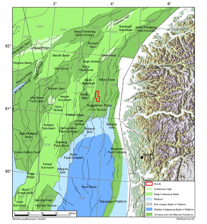 Lisensen med Titan-funnet ligger i den nordlige del av Nordsjøen og bare 50 km fra land. Illustrasjon: RWE Dea
