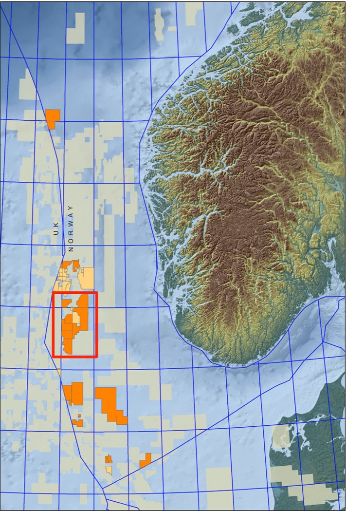 Lundin er godt etablert på og rundt Utsirahøyden. Oransje farge viser hvor selskapet er operatør. Gul farge viser hvor det er en partner. Luno ligger i blokk 16/1, mens det nye funnet Avaldsnes ligger i blokk 16/2. I mellom de to funnene ligger Ragnarrock som Statoil er operatør for. Lundin har byttet til seg andeler i lisensene som funnet ligger i. © Lundin Petroleum