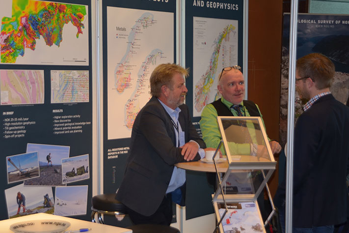 NGU sterkt til stede Norge var rimeligvis ikke godt representert på FEM. Men NGU promoterte de mulighetene som de internasjonale gruveselskapene har i Norge. Foto: Halfdan Carstens