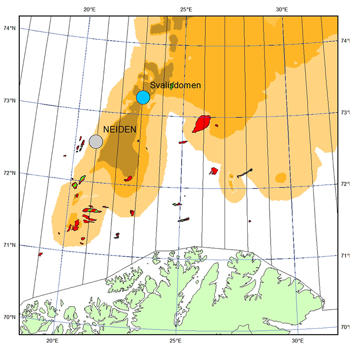 Kartet oppsummerer tilstedeværelse, modning, tidspunkt for modning samt migrasjon av Steinkobbeformasjonen av trias alder. Det er basert på faciestolkning av triassekvensen fra Digital Geology AS og petroleumsystemanalyse gjort av Torena AS. © TORENA