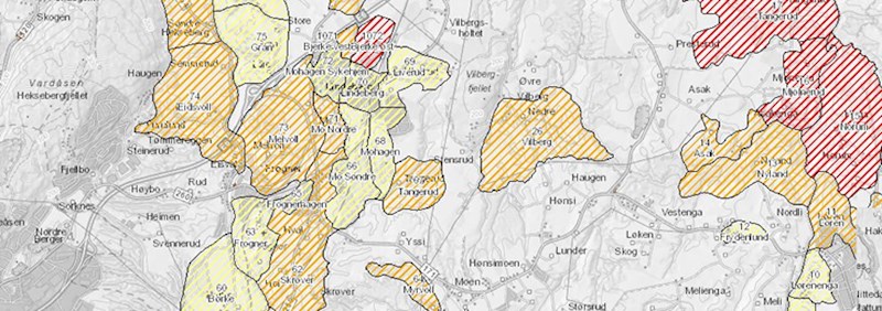 Kartlegging av fare- og aktsomhetsområder. Kilde: NVE Atlas